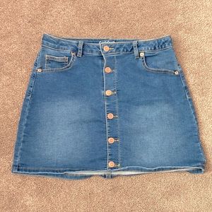 Cute kids button jean skirt